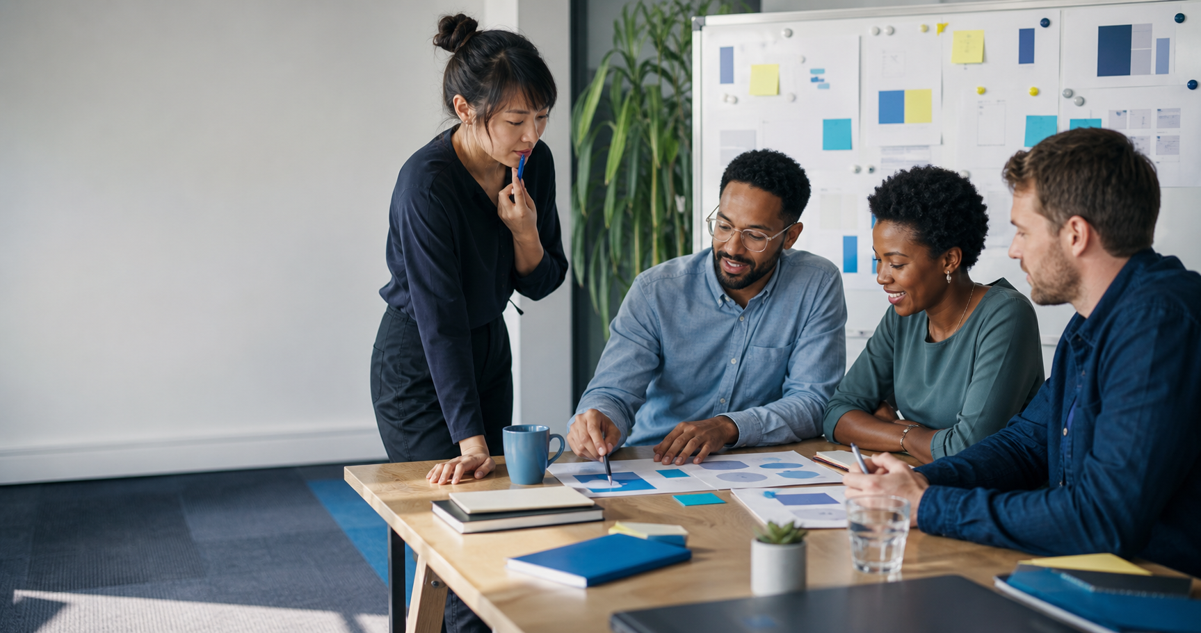 Creative Designer Brainstorming with Marketers