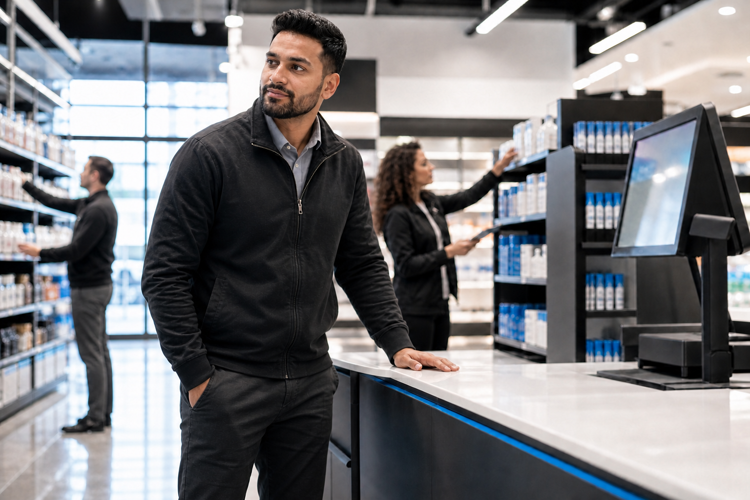 Diverse Team Reviewing Punch List In Retail Store