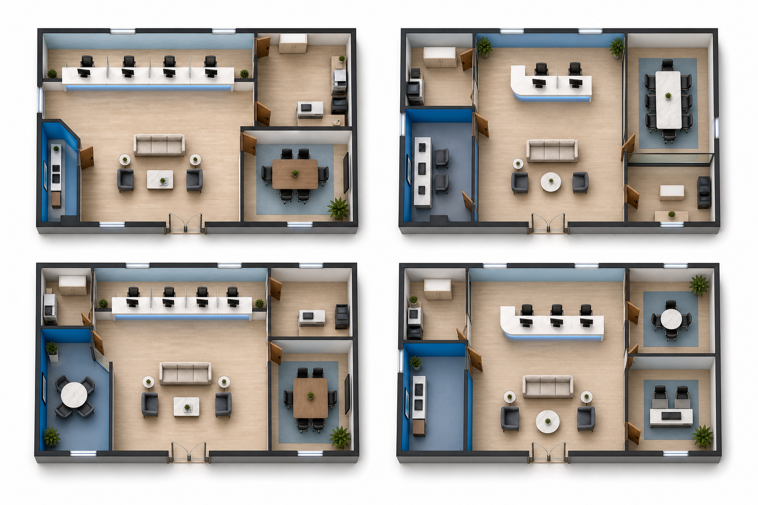 Four Realistic Store Layout Variations