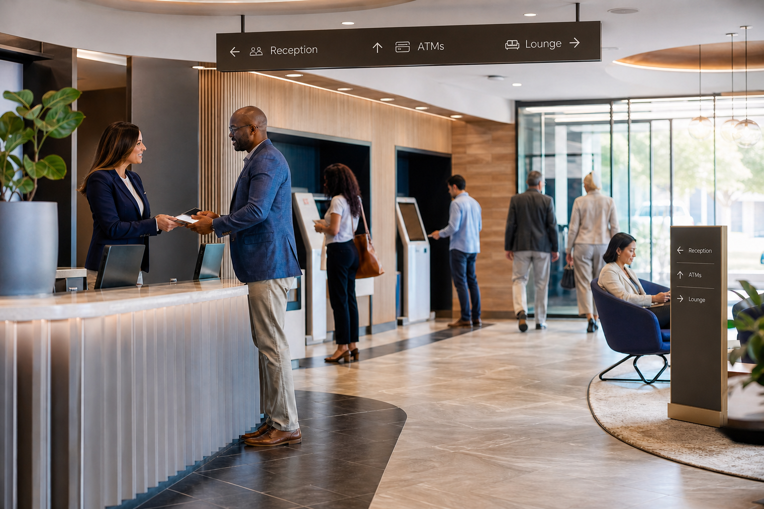 Intuitive Banking Wayfinding With Clear Signage