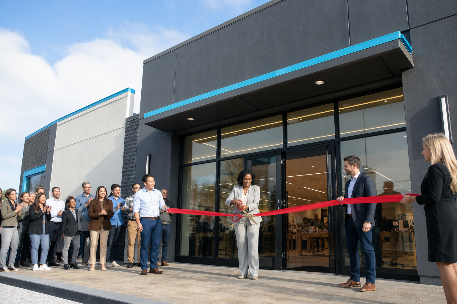 Retail Store Grand Opening Ribbon Cutting Celebration