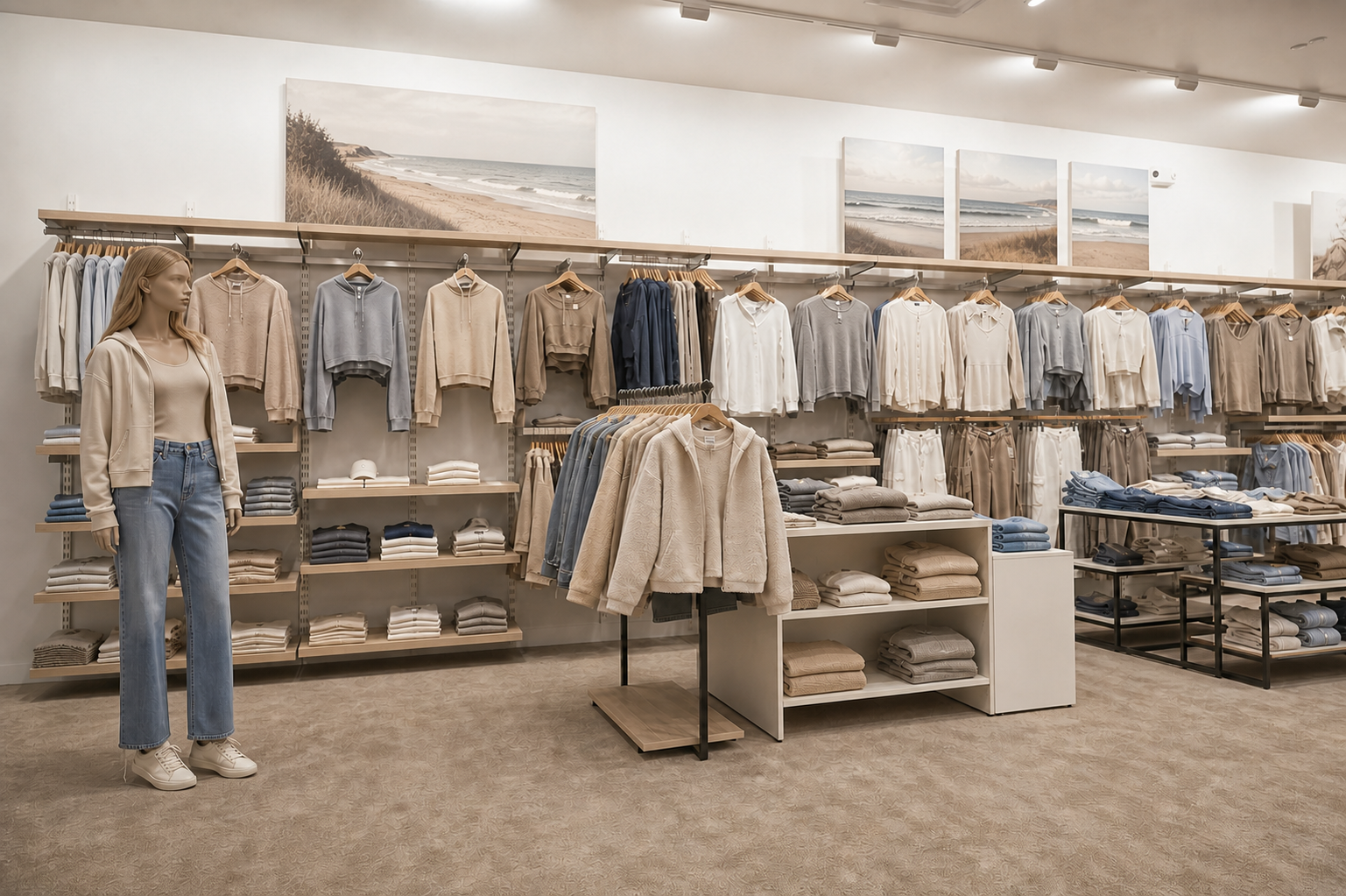 Teen Mannequin in Beach Scenes on Top Shelf