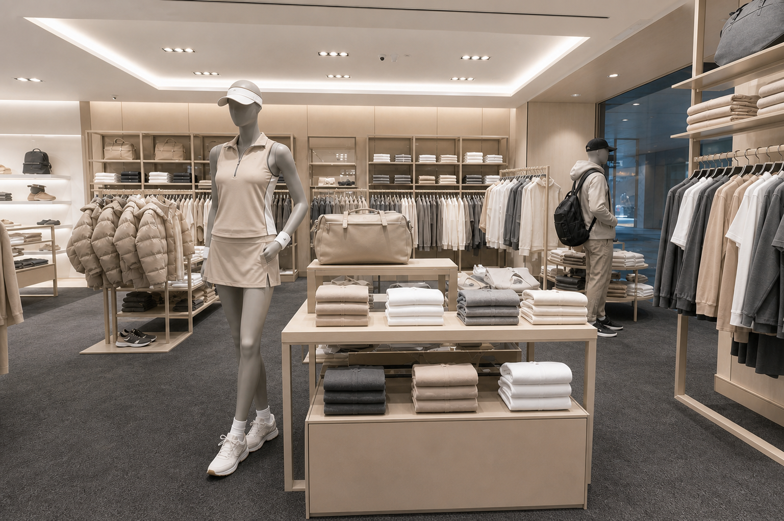 Tennis Mannequin in Beige and Cream Clothing