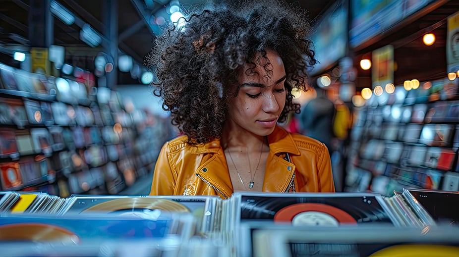 Generation x miller zell woman at the record store