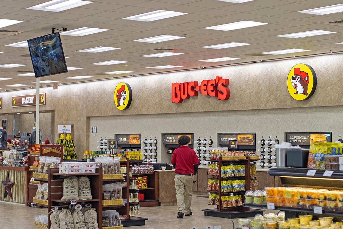 buc-ees convenience store interior branding