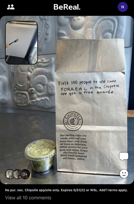 Chipotle bereal app