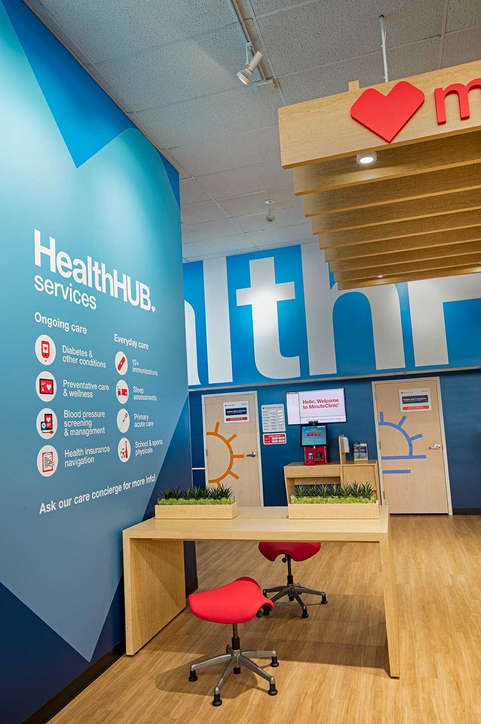 healthcare design for a clinic within a retail space