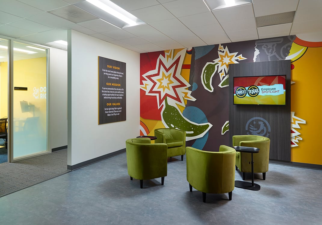 Lobby Pepper Wall Churchs HQ