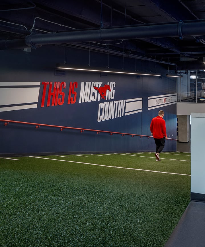 SMU Gary Weber football end zone