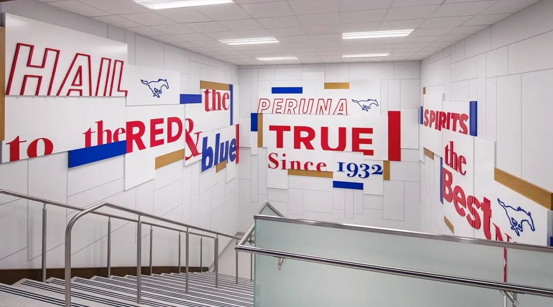 SMU Hughes-Trigg Student Center Staircase Vinyl Graphics