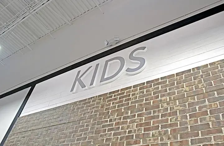 Shoe Station Overhead Signage Aisle Marker Kids