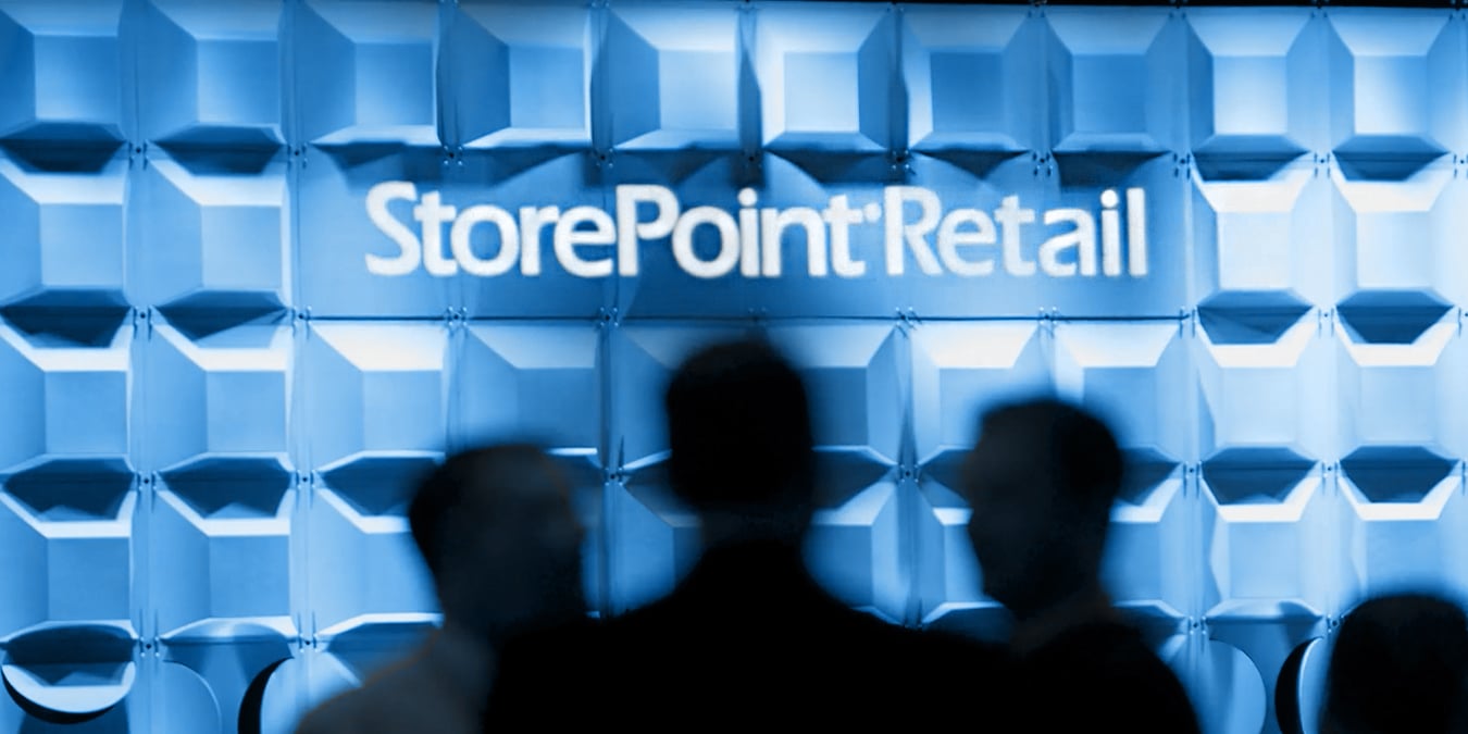 store point retail signage with people silhouettes 