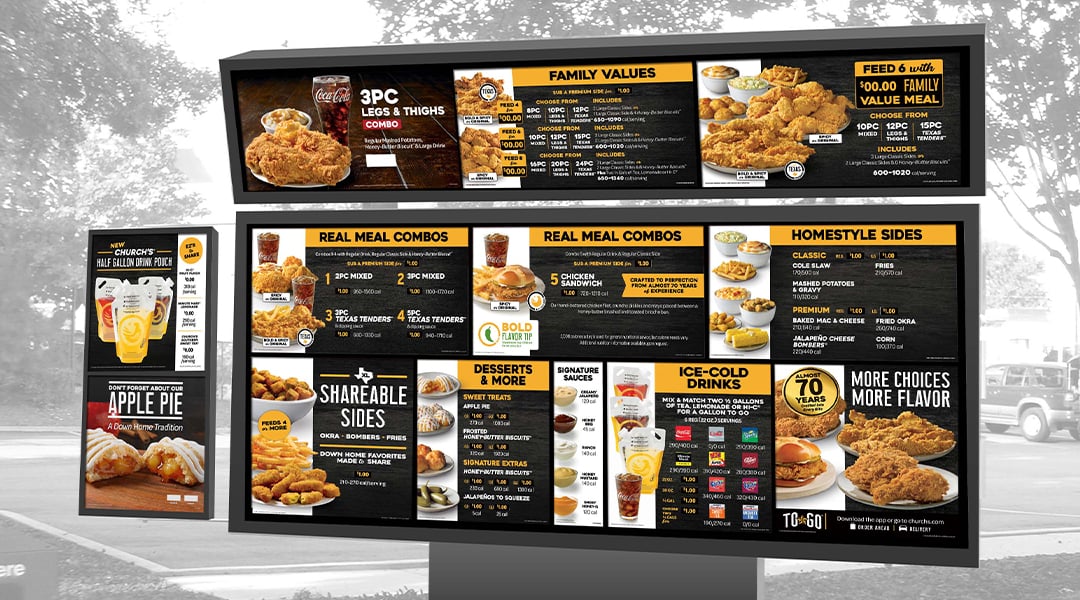 restaurant drive through digital menu board