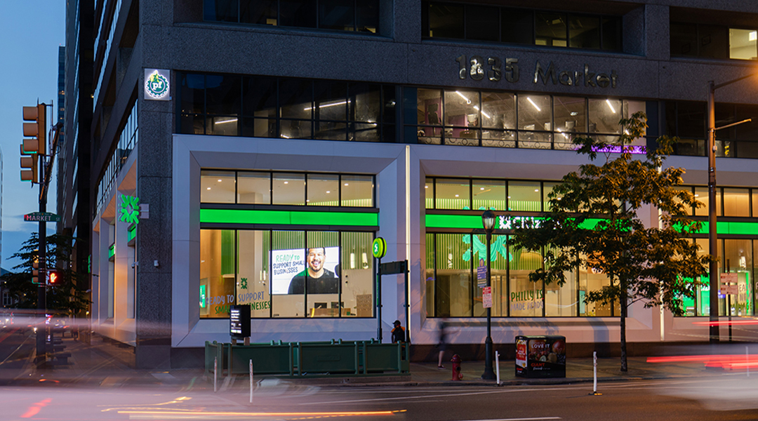 Bank logo as an digital exterior sign