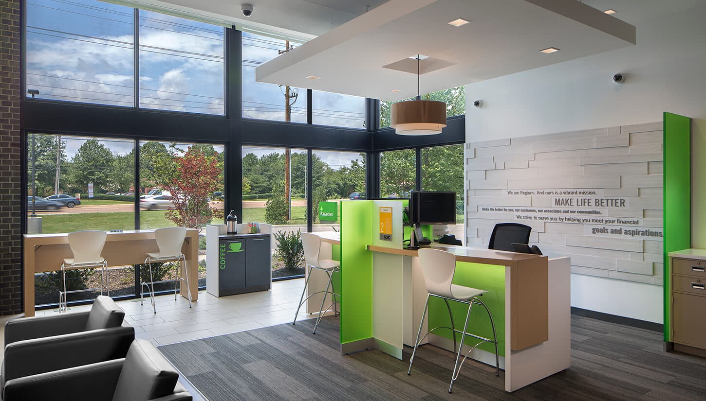 regions bank interior window