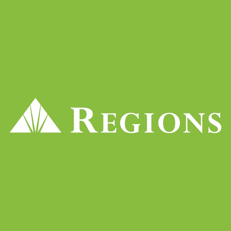 Regions Bank logo_KO w green bg