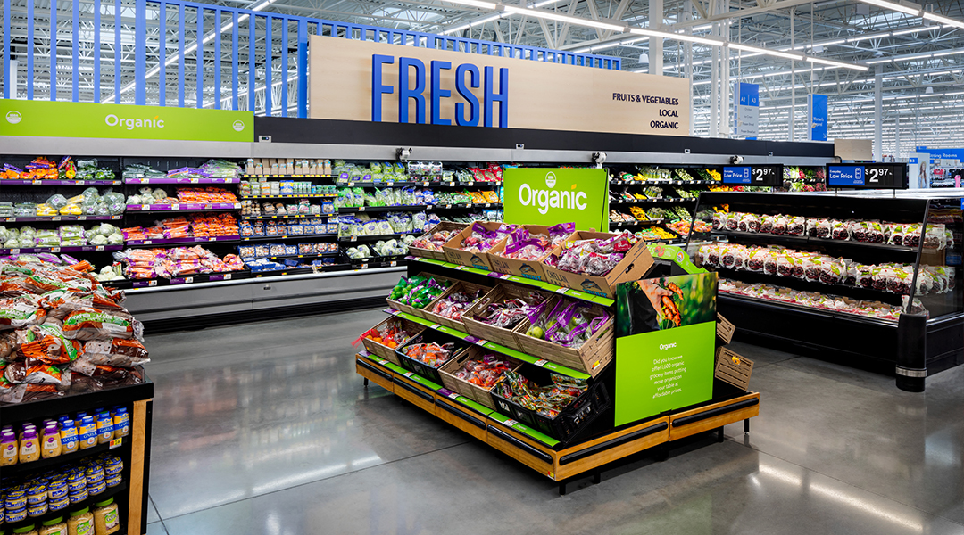 store of the future with large signage, wayfinding and installation