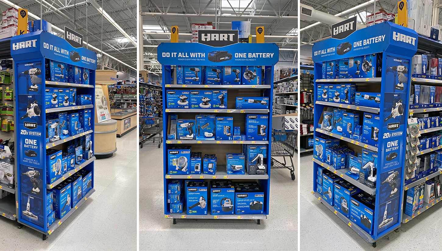 Hart Tool End Cap Display within Walmart Design Fixture