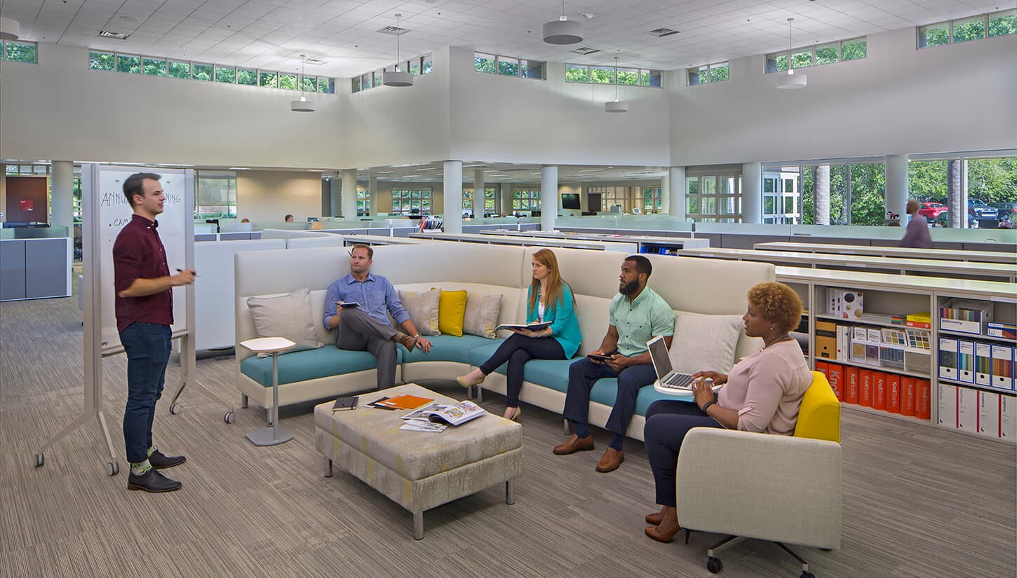 Group inside Miller Zell Office collaborating